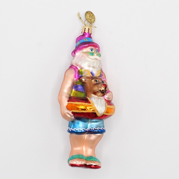 Christopher Radko Other - Christopher Radko Oranament Hippie Beach Santa with Rudolph Inner Tube Float
